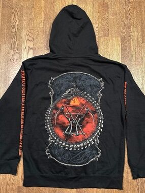 Cattle Decapitation Death Atlas Heavy Metal Full Zip Fleece Hoodie Mens Large